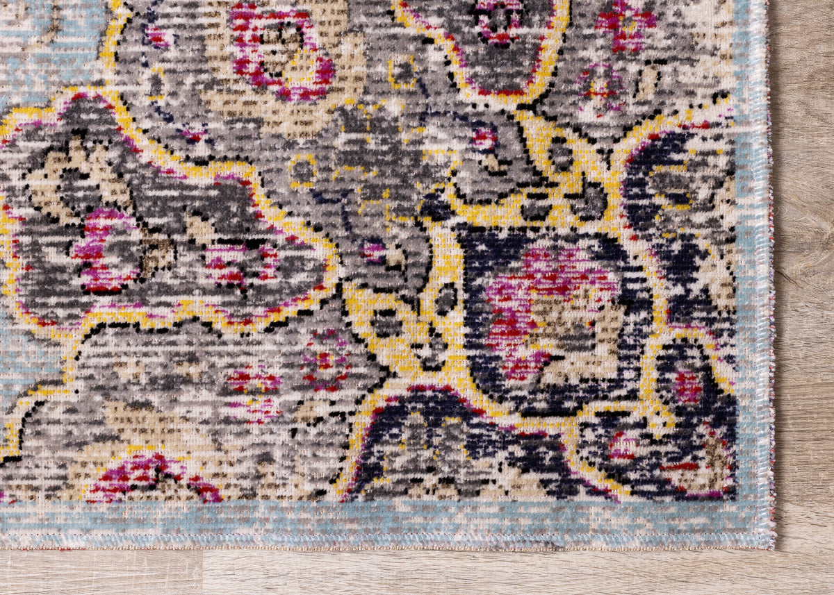 Contemporary Distressed Blue Area Rug