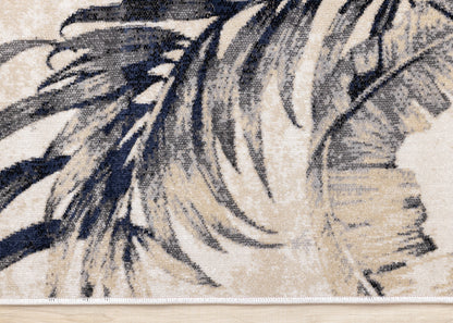 Contemporary Botanical Cream Area Rug