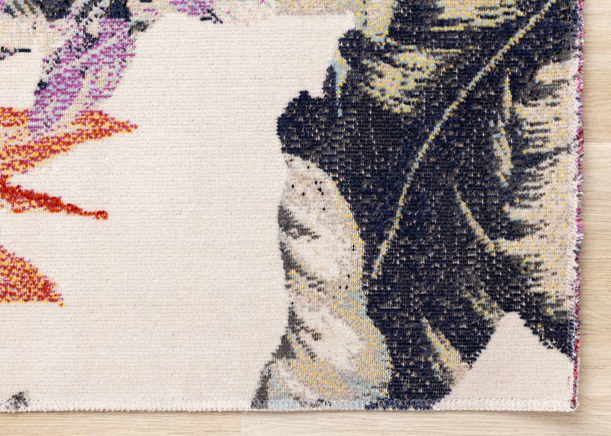 Contemporary Botanical Cream Area Rug