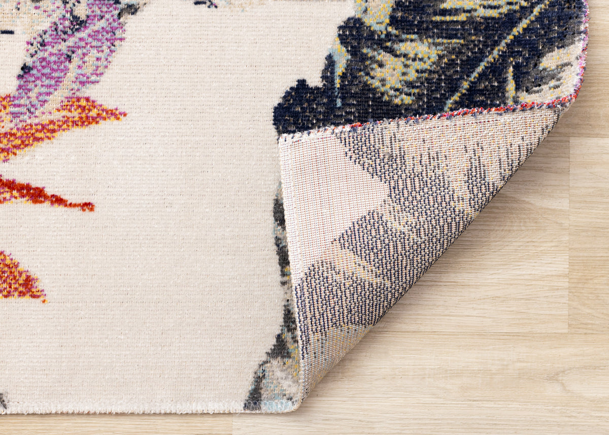 Contemporary Botanical Cream Area Rug