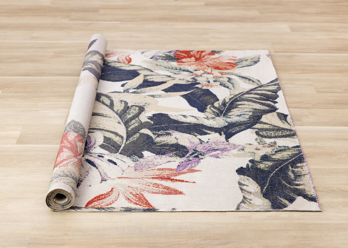 Contemporary Botanical Cream Area Rug