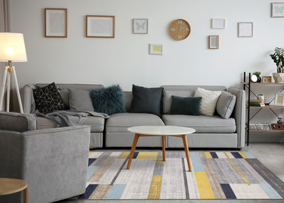 Contemporary Geometric Grey Area Rug