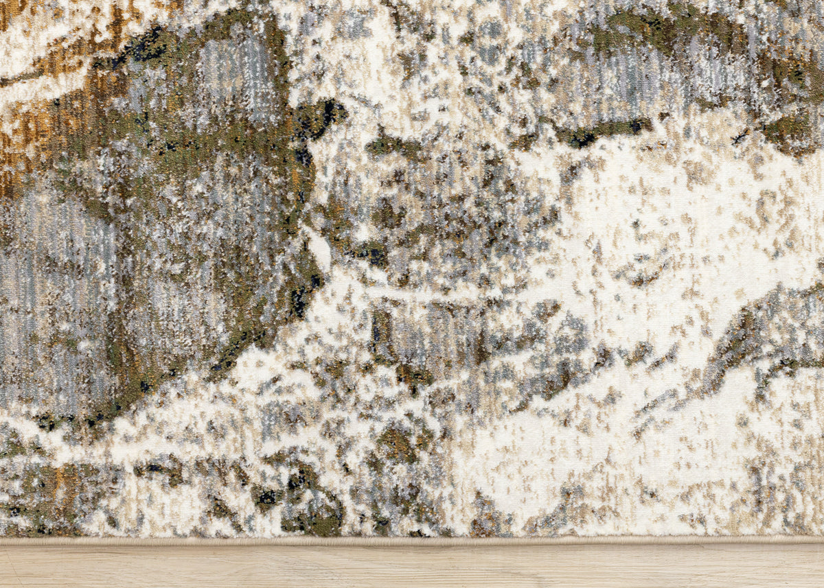 Contemporary Distressed Organic Cream Area Rug