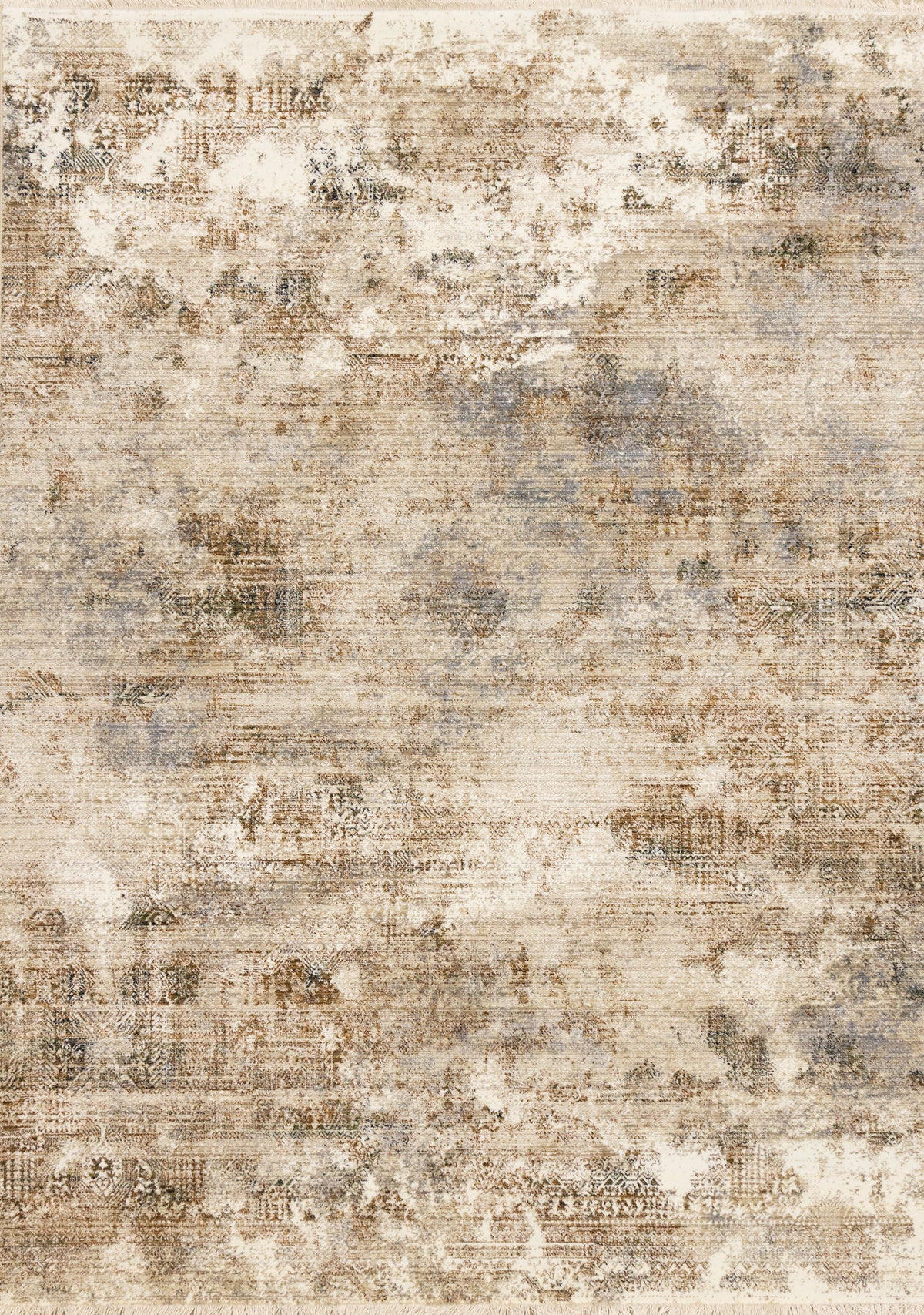 Alfombra contemporánea tribal estilo suroeste en color crema