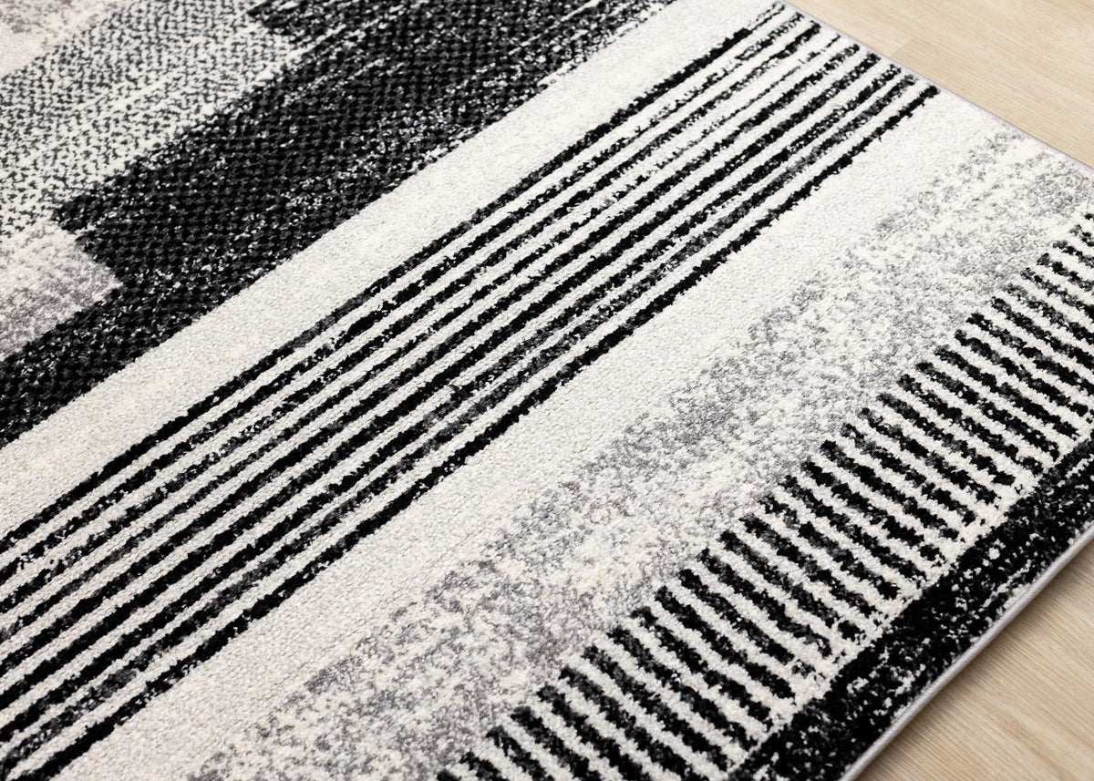 Contemporary Tribal Southwestern White Area Rug