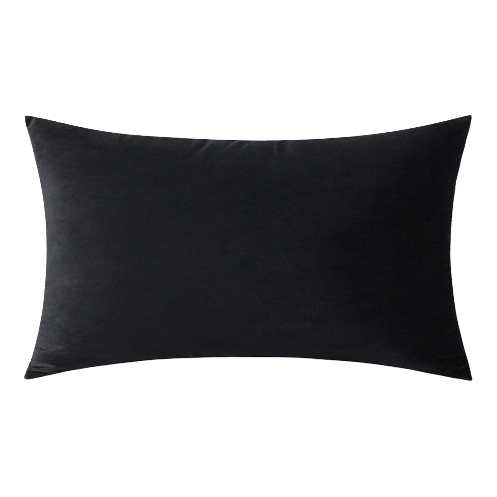 Soft Velvet Black Pillow with Insert & Cover