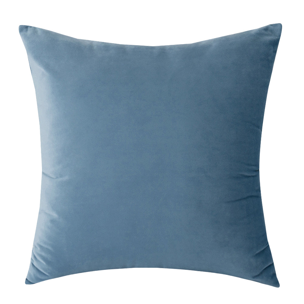 Soft Velvet Water Blue Pillow with Insert & Cover