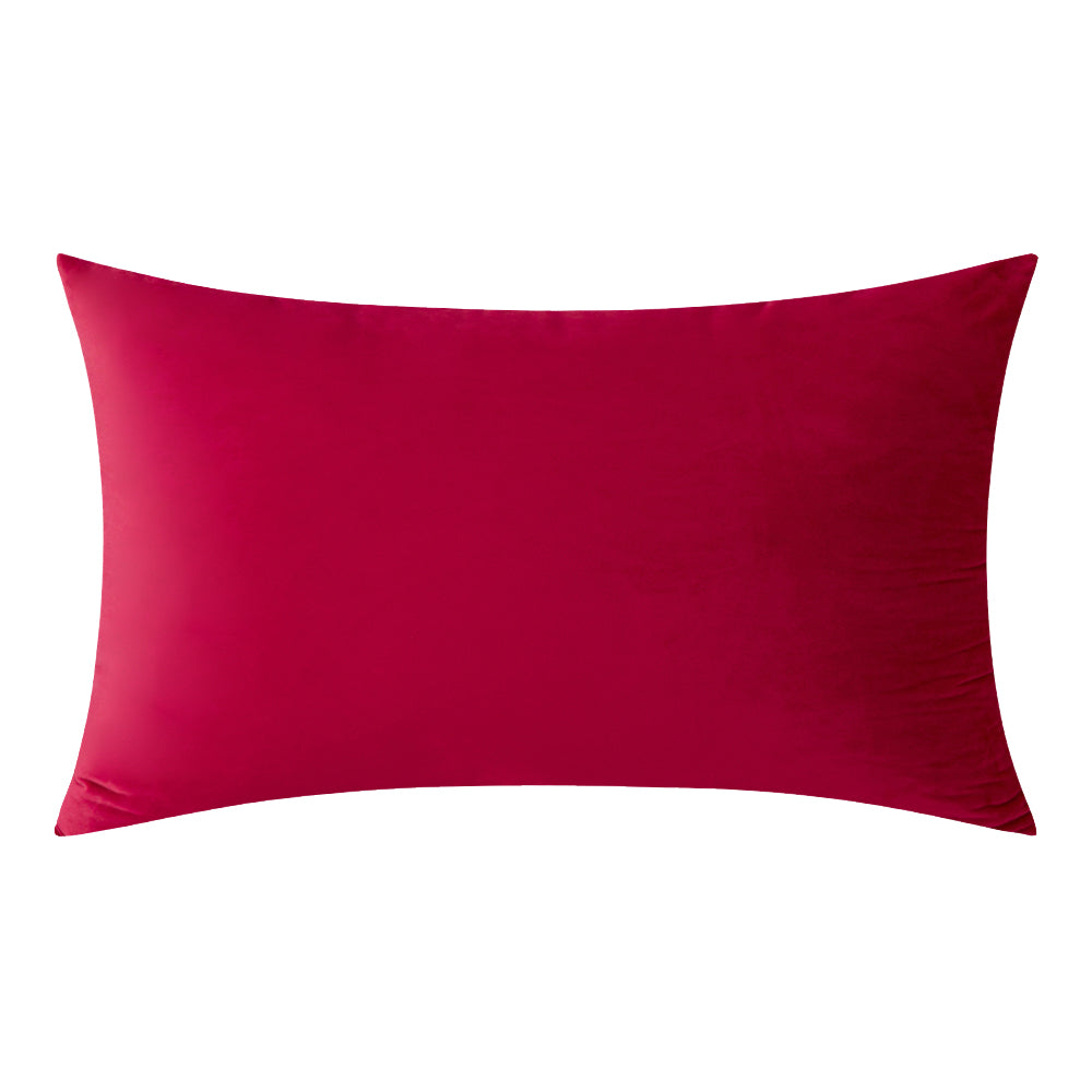 Soft Velvet Red Pillow with Insert & Cover