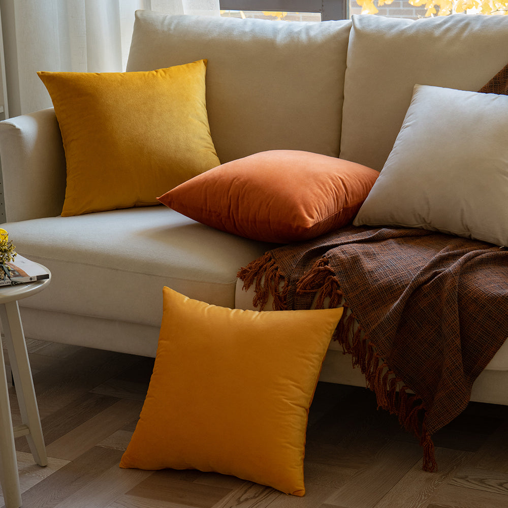 Soft Velvet Corail Pillow with Insert & Cover