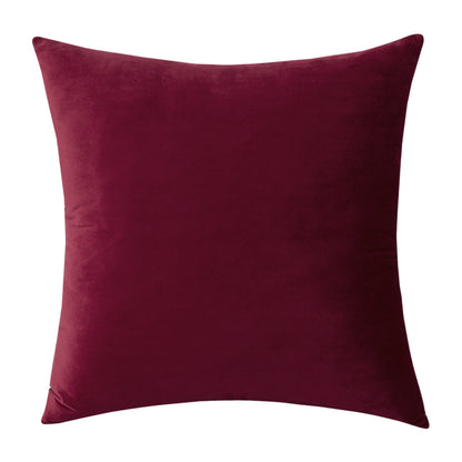 Soft Velvet Winered Pillow with Insert & Cover