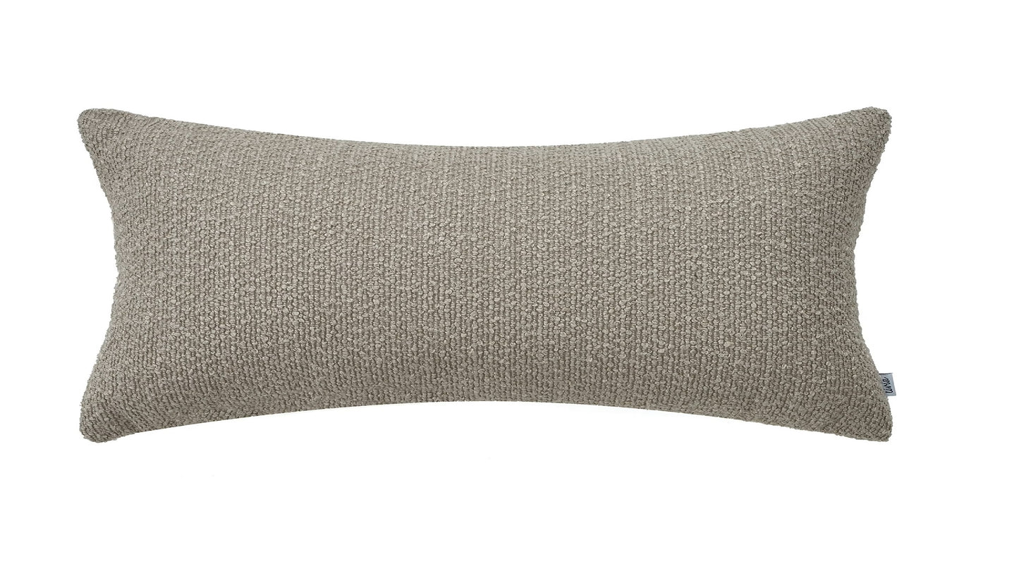 Textured Taupe Lumbar Pillow with Insert & Cover