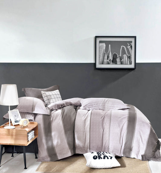 100% Cotton Grey Duvet Cover Set
