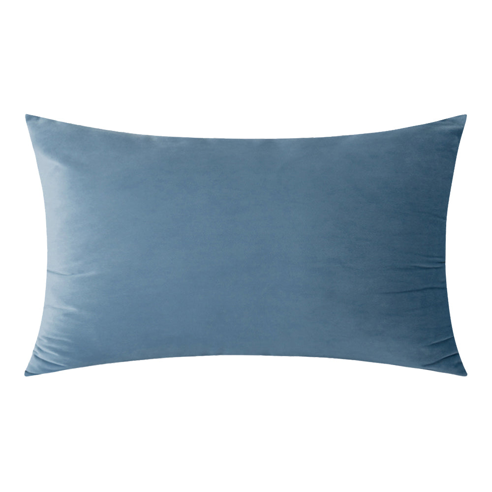 Soft Velvet Water Blue Pillow with Insert & Cover