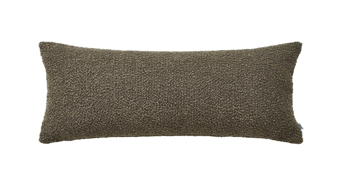 Textured Brown Lumbar Pillow with Insert & Cover