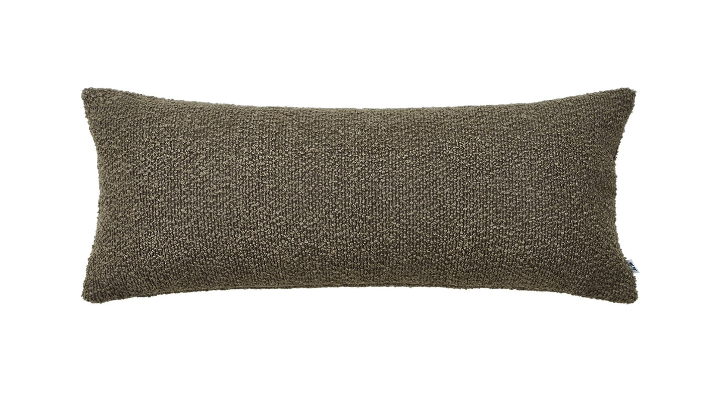 Textured Brown Lumbar Pillow with Insert & Cover
