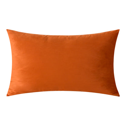 Soft Velvet Orange Pillow with Insert & Cover