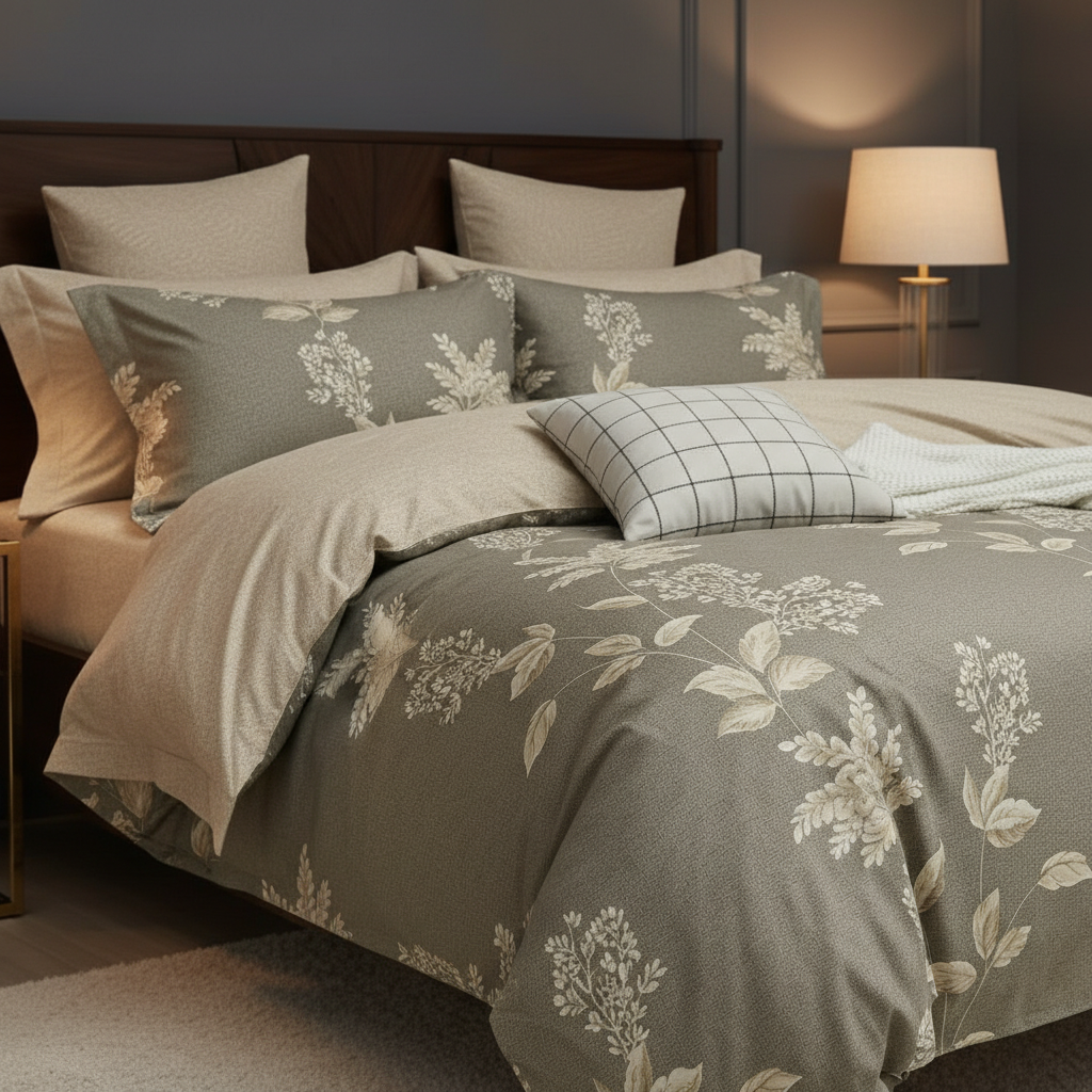 100% Cotton Taupe Duvet Cover Set