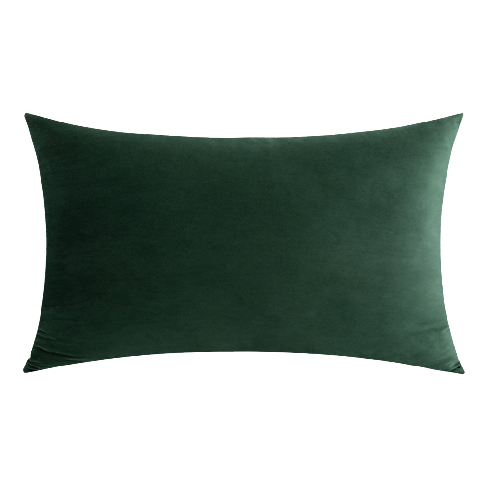 Soft Velvet Dark Green Pillow with Insert & Cover