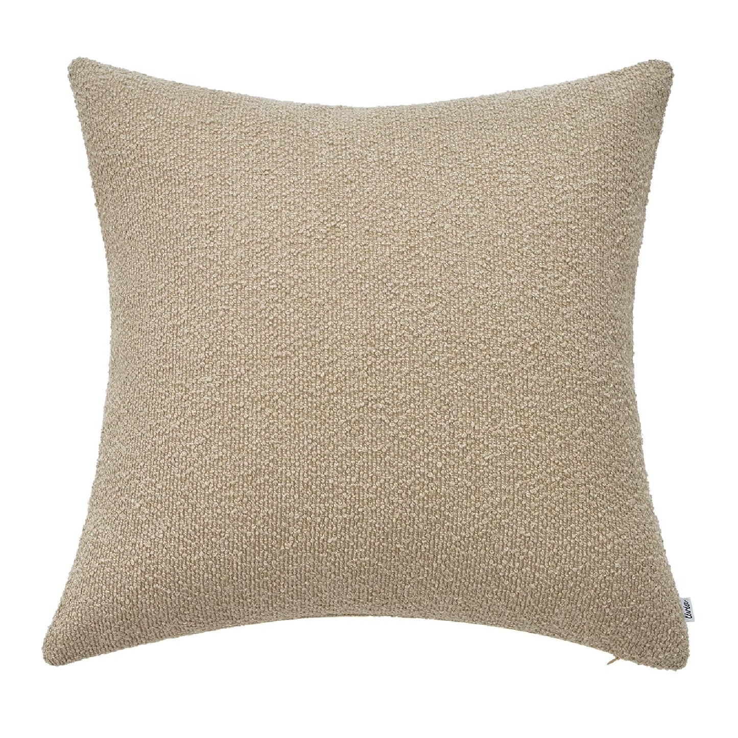 Textured Greige Lumbar Pillow with Insert & Cover