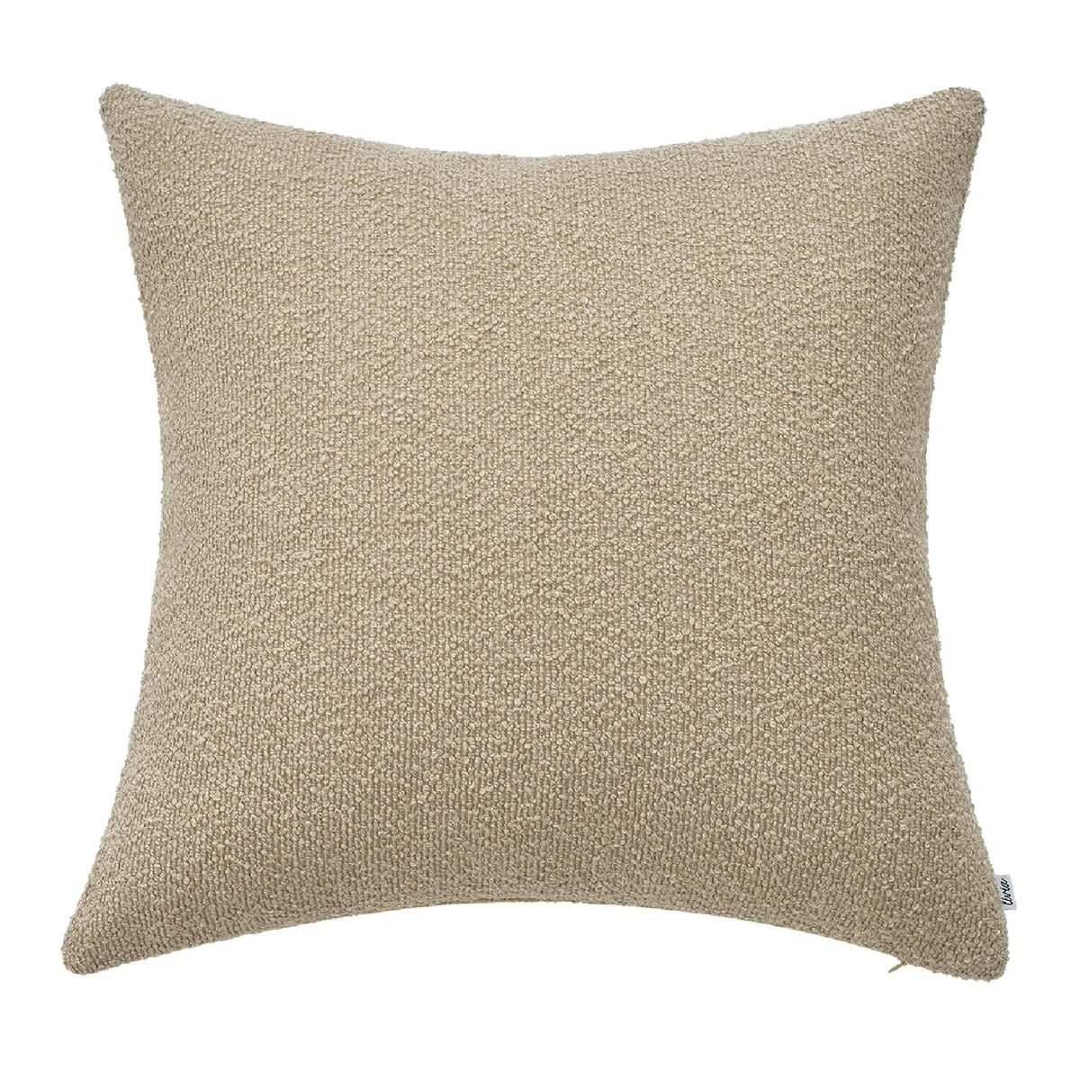 Textured Greige Lumbar Pillow with Insert & Cover