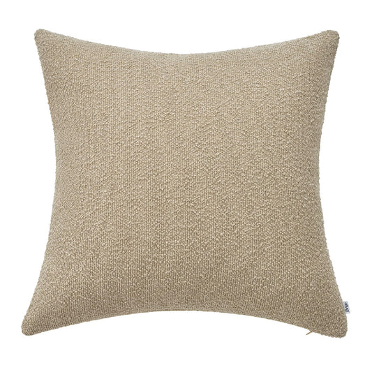 Textured Greige Lumbar Pillow with Insert & Cover