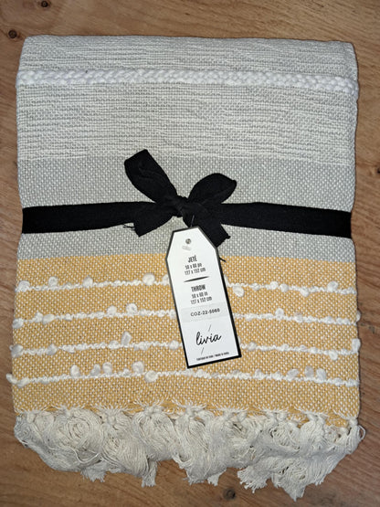 Decorative Throw Grey and yellow