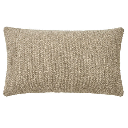 Textured Greige Lumbar Pillow with Insert & Cover