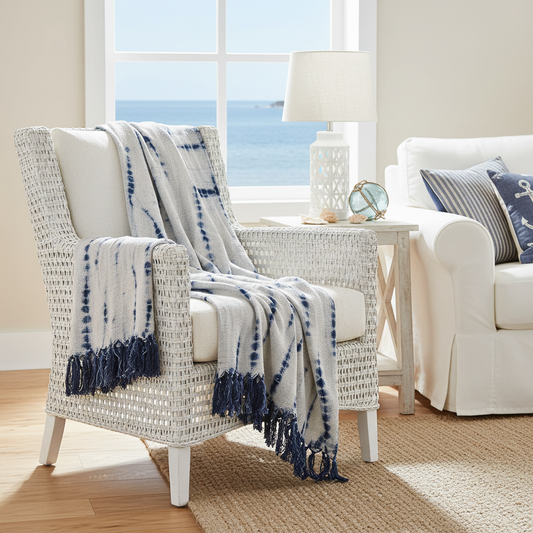 Decorative Throw Blue and white