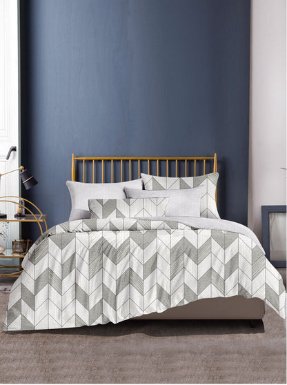 100% Jacquard Microfiber Grey Duvet Cover Set