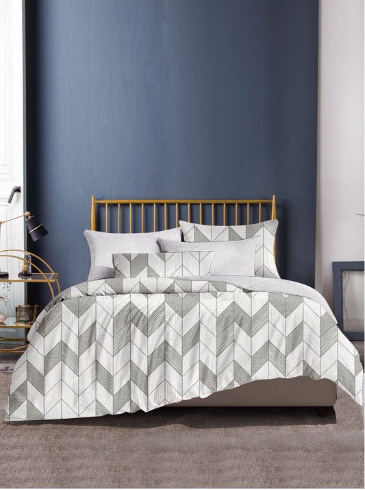 100% Jacquard Microfiber Grey Duvet Cover Set