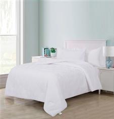 100% Tufted Jacquard Microfiber Whtie Comforter Set