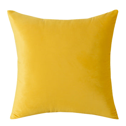 Soft Velvet Yellow Pillow with Insert & Cover