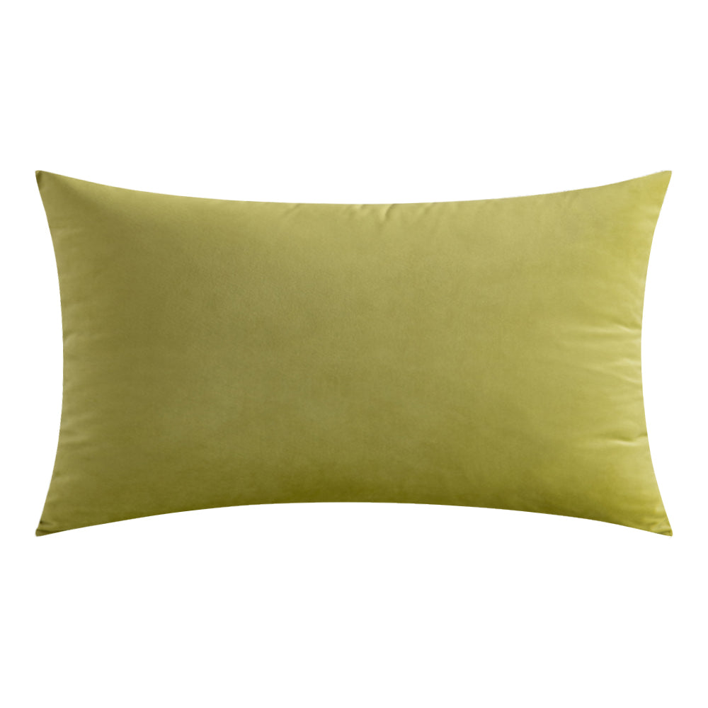 Soft Velvet Light Green Pillow with Insert & Cover