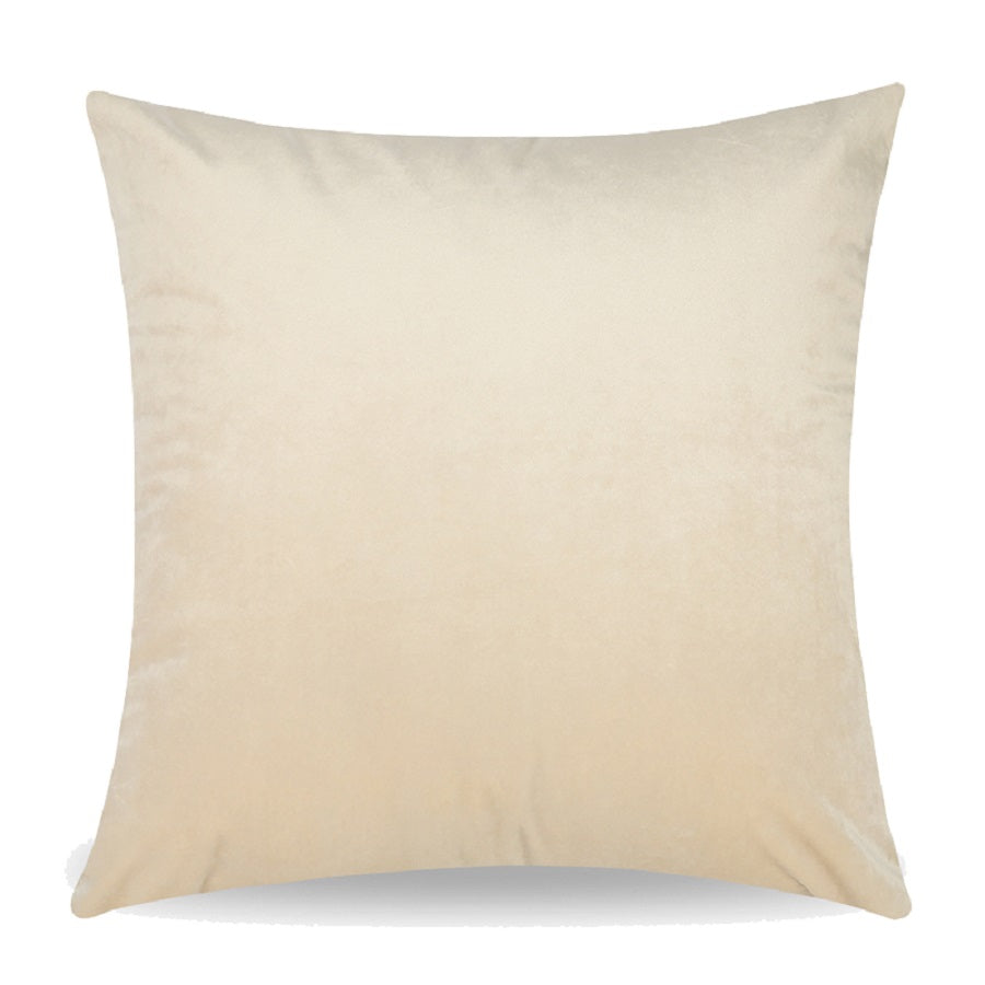Soft Velvet Beige Pillow with Insert & Cover