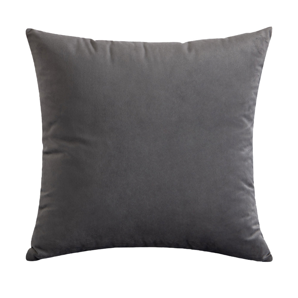 Soft Velvet Dark Grey Pillow with Insert & Cover