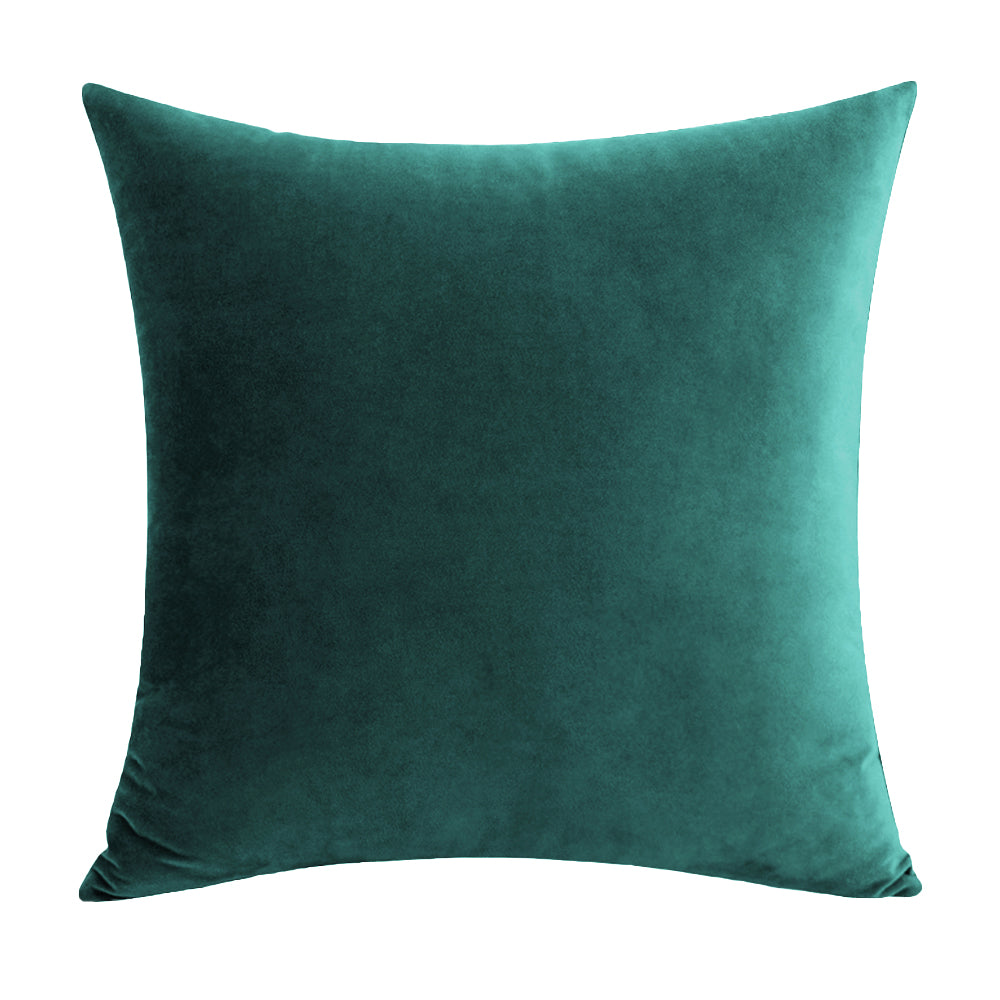 Soft Velvet Teal Pillow with Insert & Cover