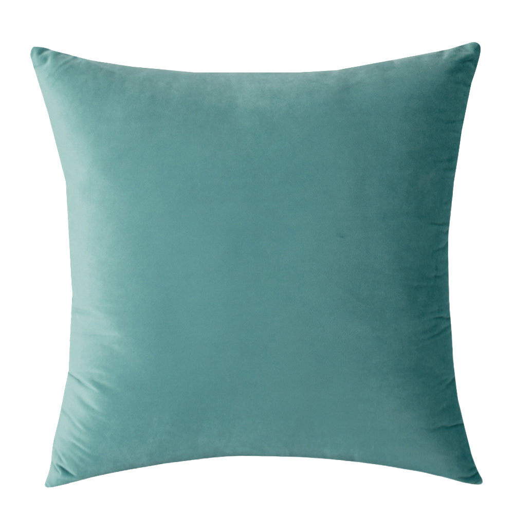 Soft Velvet Aqua Pillow with Insert & Cover