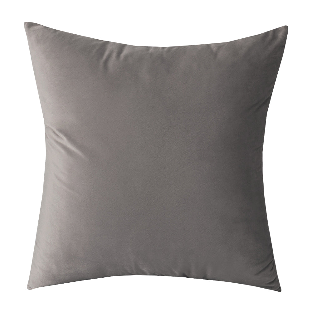 Soft Velvet Grey Pillow with Insert & Cover