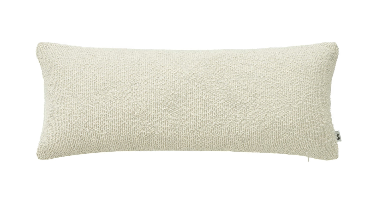 Textured Cream/Off-White Lumbar Pillow with Insert & Cover