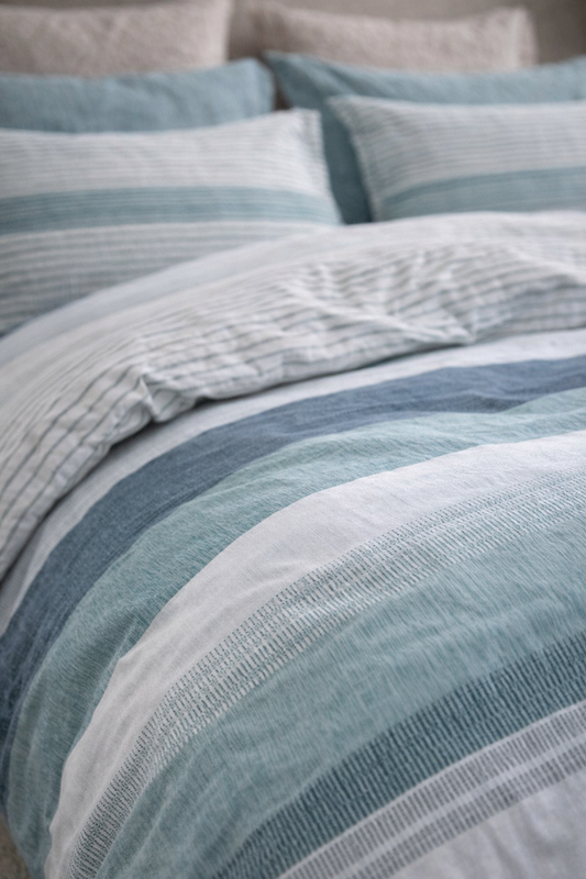 100% Cotton Grey, Blue and Charcoal Duvet Cover Set