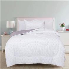 100% Jacquard Microfiber White Comforter Set