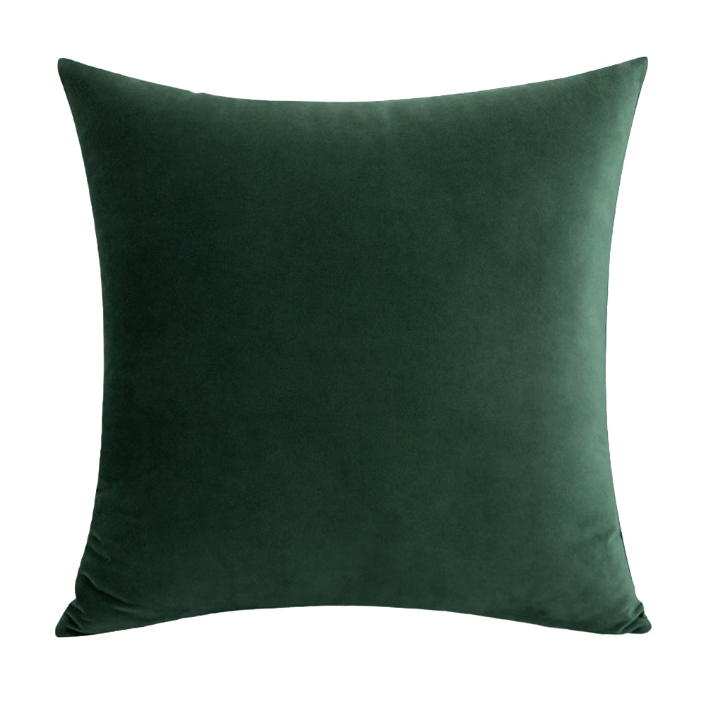 Soft Velvet Dark Green Pillow with Insert & Cover