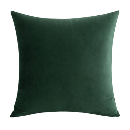 Soft Velvet Dark Green Pillow with Insert & Cover
