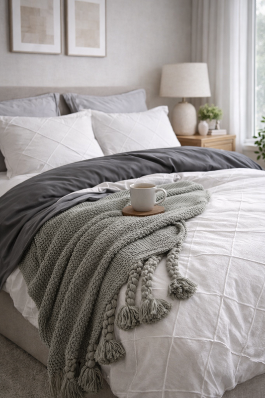 Decorative Throw Grey