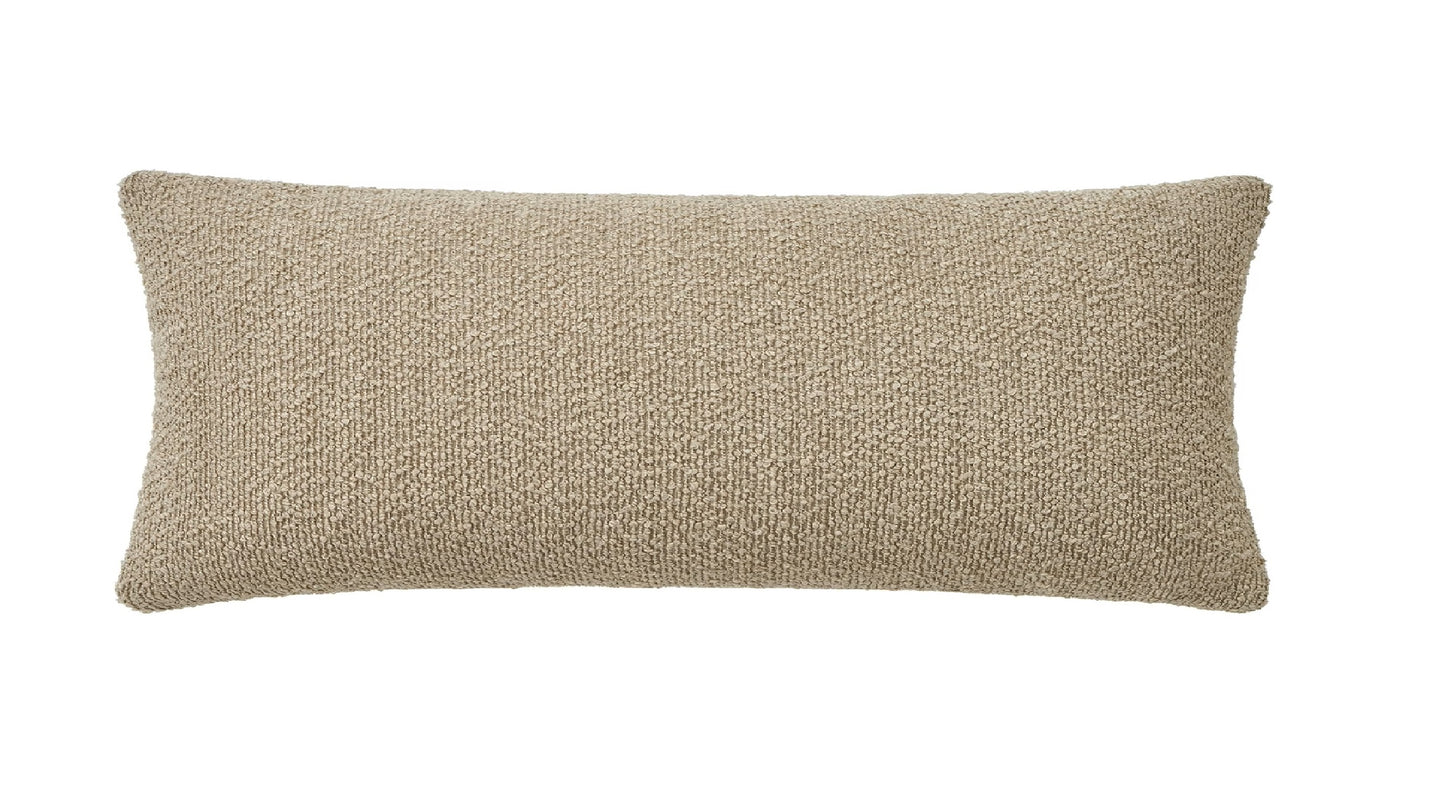 Textured Greige Lumbar Pillow with Insert & Cover