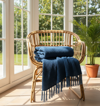 Decorative Throw Dark Blue
