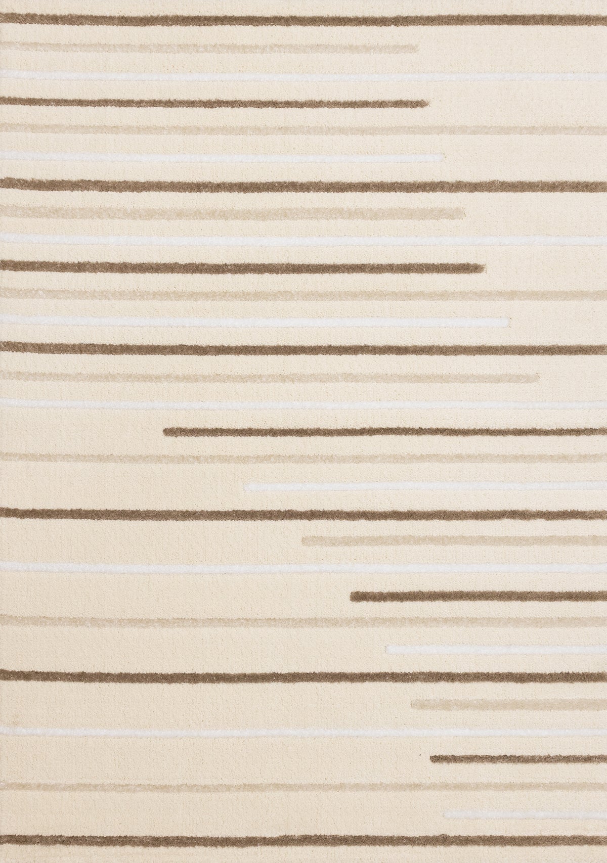 Alfombra Anwen de rayas contemporánea en crema y café