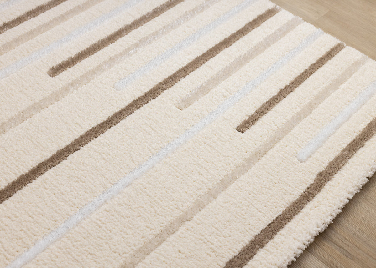 Contemporary Stripes Cream Area Rug