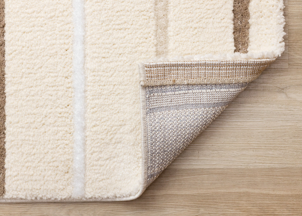 Contemporary Stripes Cream Area Rug
