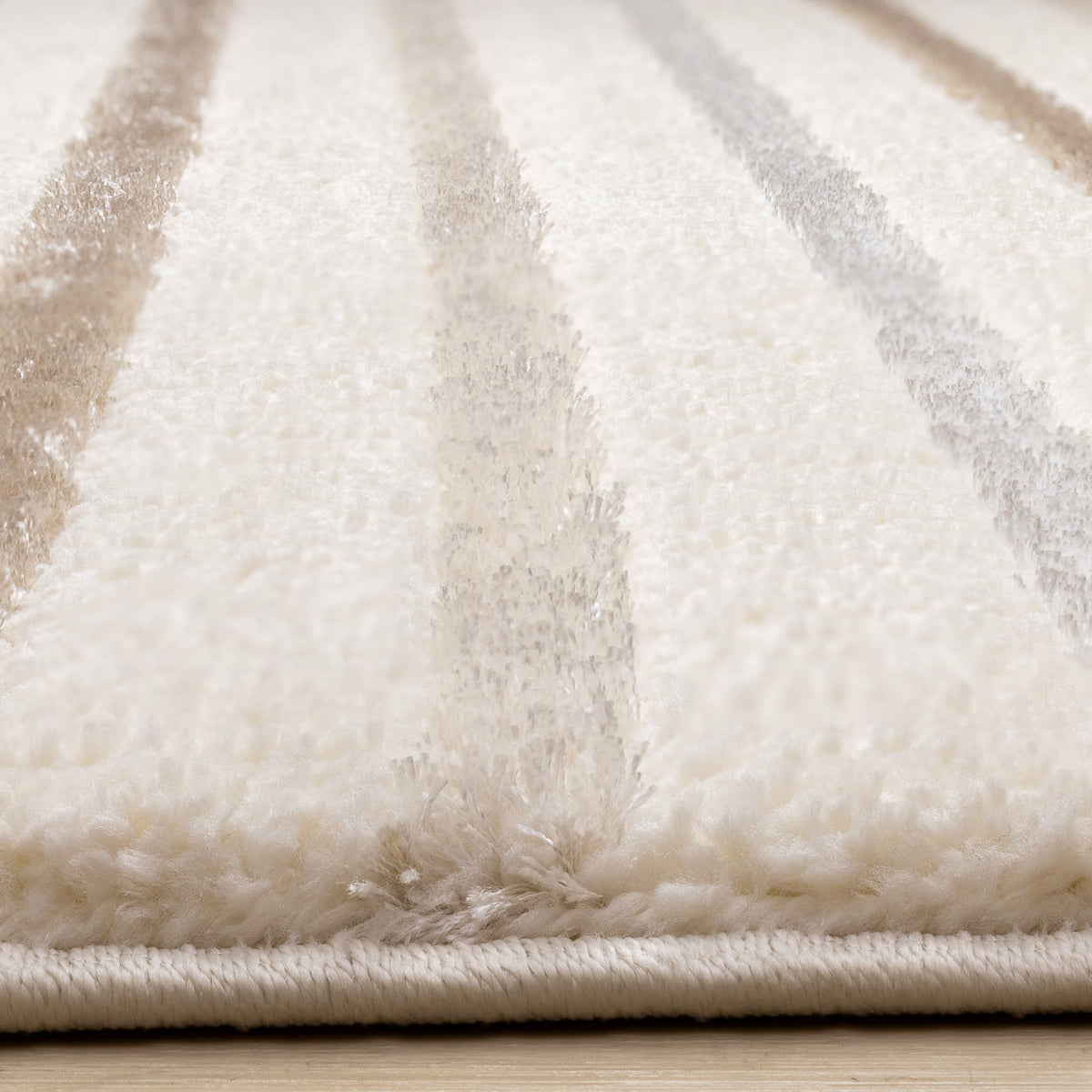 Contemporary Stripes Cream Area Rug